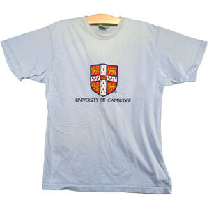 University of Cambridge Womens T-Shirt Blue Size Large Short Sleeve Crew Neck